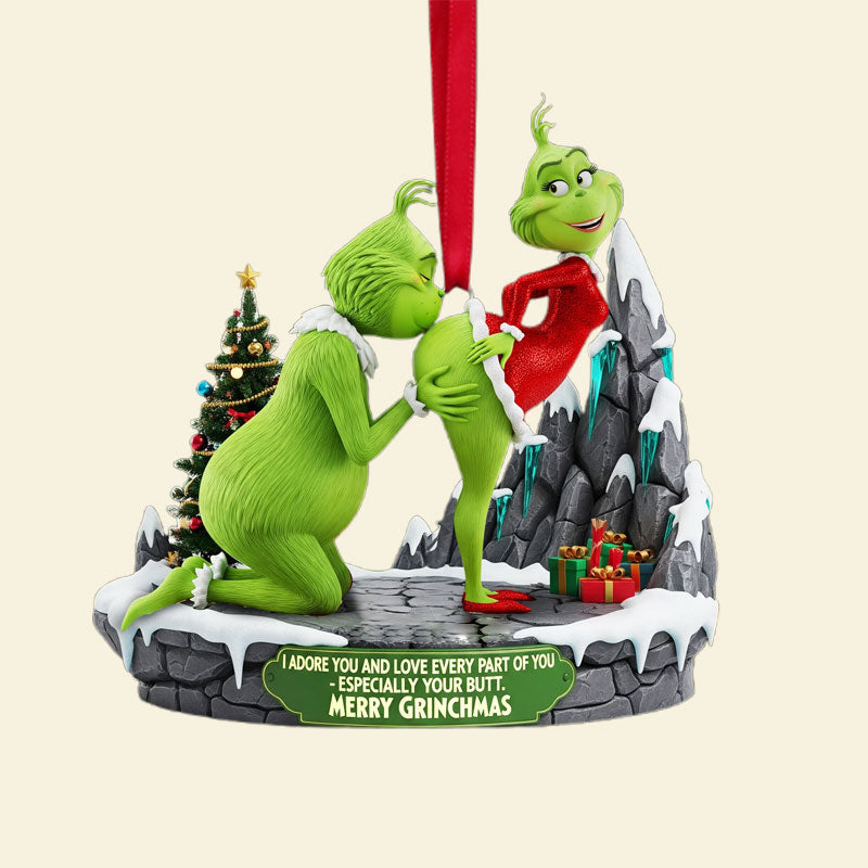 ๐ Playful Green Couple 3D Ornament โ Christmas Gift ๐