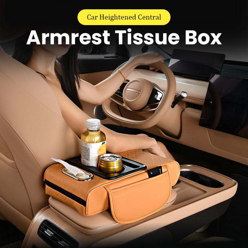 4-In-1 Car Heightened Central Armrest Tissue Box
