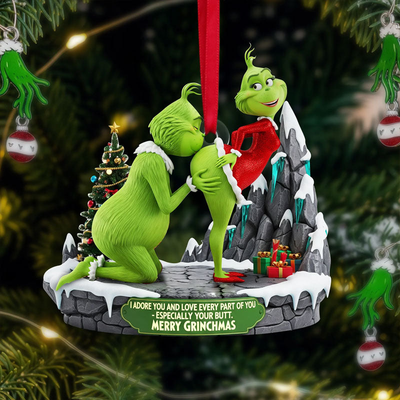 ๐ Playful Green Couple 3D Ornament โ Christmas Gift ๐