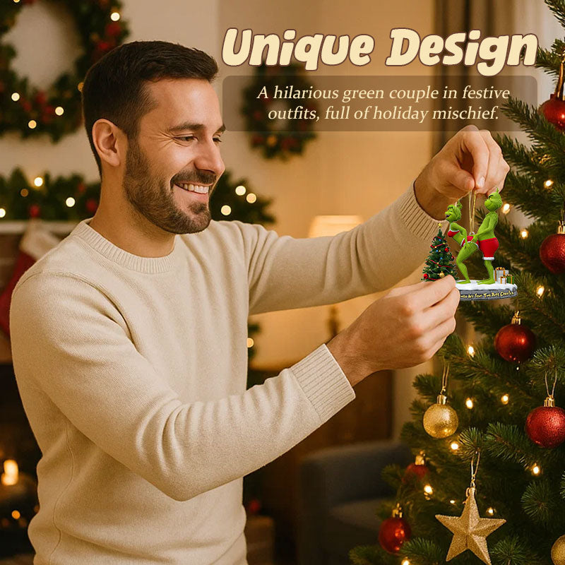 ๐ Playful Green Couple 3D Ornament โ Christmas Gift ๐