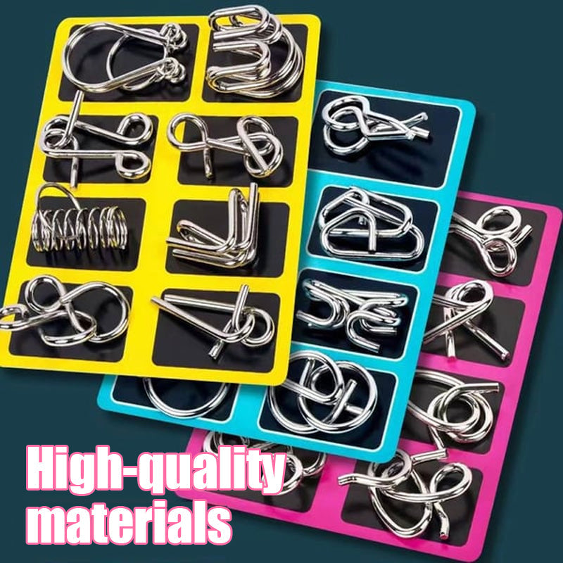 👨Metal Brain teaser Puzzles Ring Educational Toys