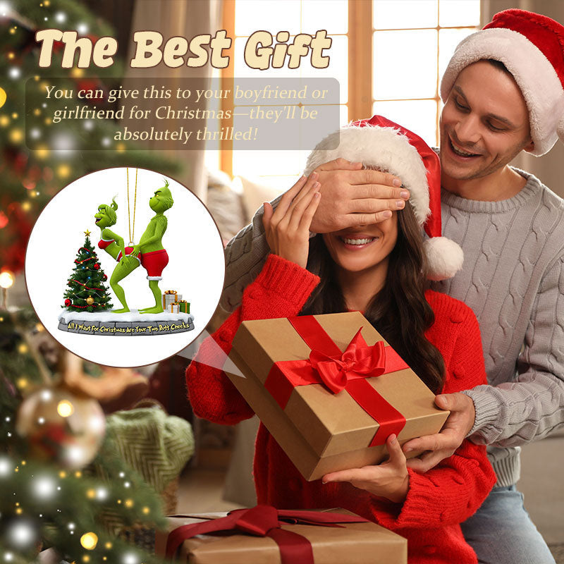 ๐ Playful Green Couple 3D Ornament โ Christmas Gift ๐