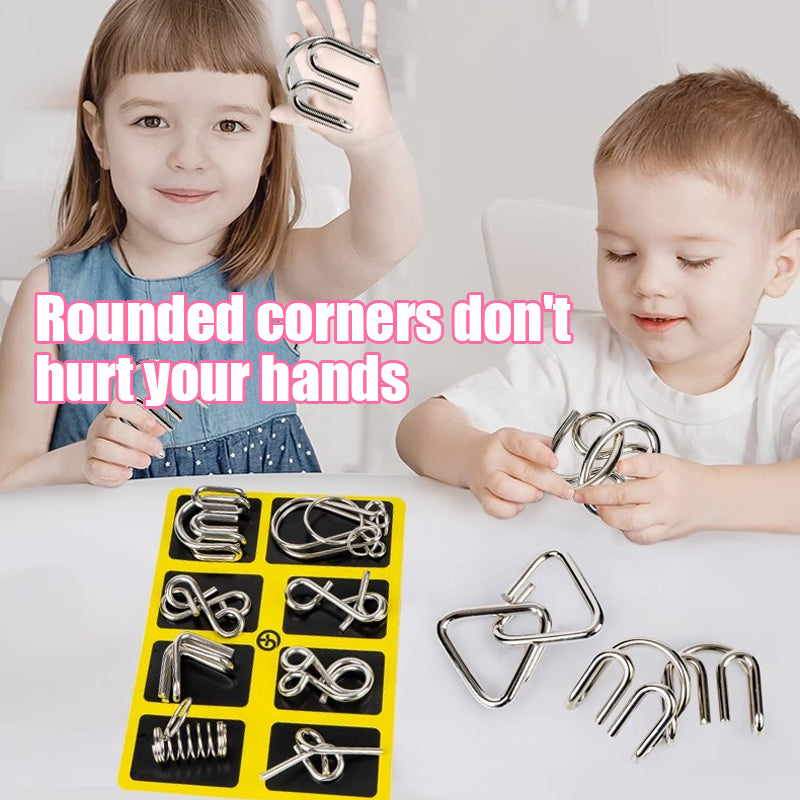 👨Metal Brain teaser Puzzles Ring Educational Toys