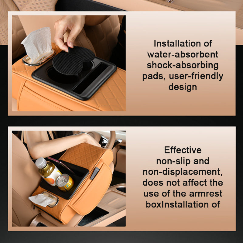 4-In-1 Car Heightened Central Armrest Tissue Box