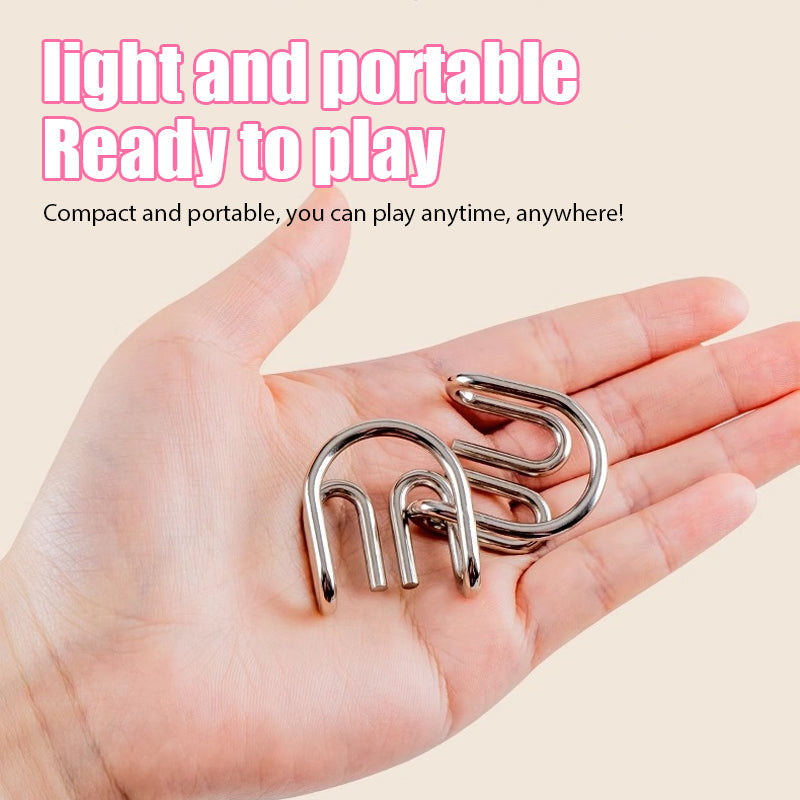 👨Metal Brain teaser Puzzles Ring Educational Toys