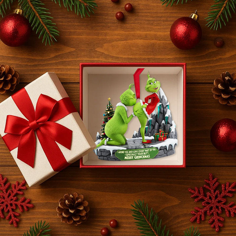 ๐ Playful Green Couple 3D Ornament โ Christmas Gift ๐