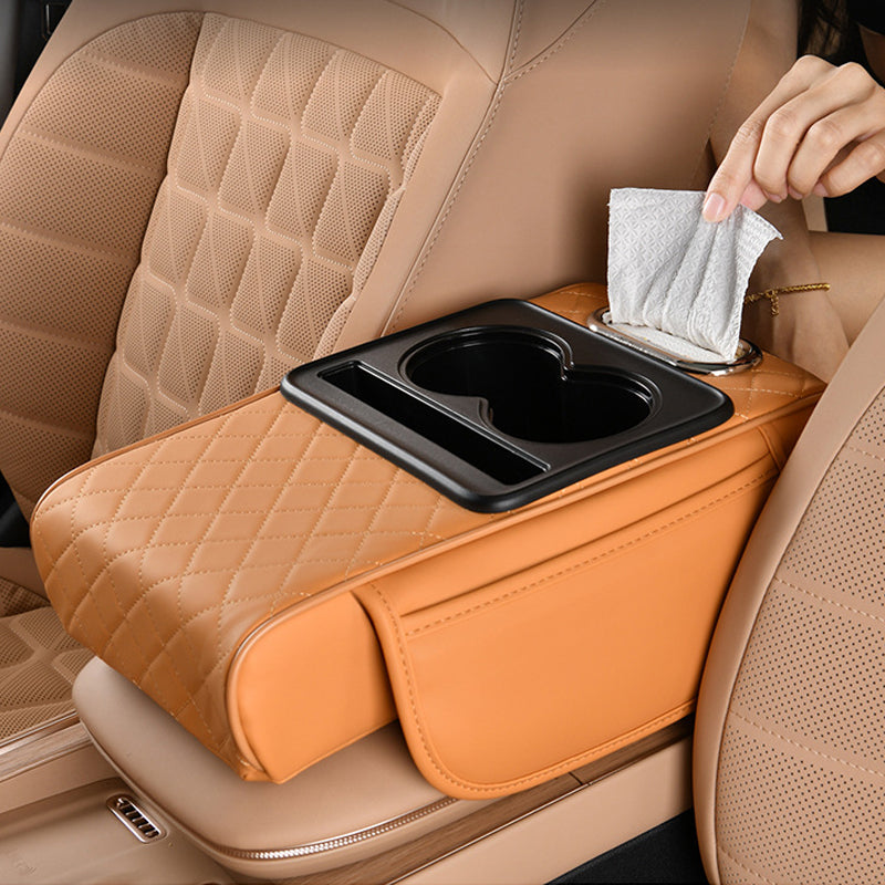 4-In-1 Car Heightened Central Armrest Tissue Box