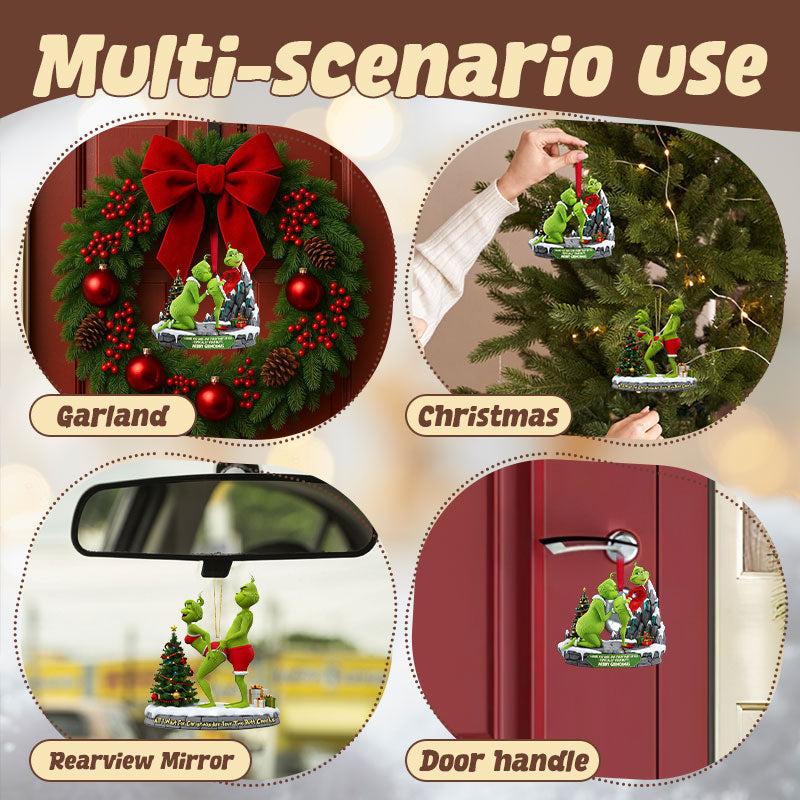 ๐ Playful Green Couple 3D Ornament โ Christmas Gift ๐