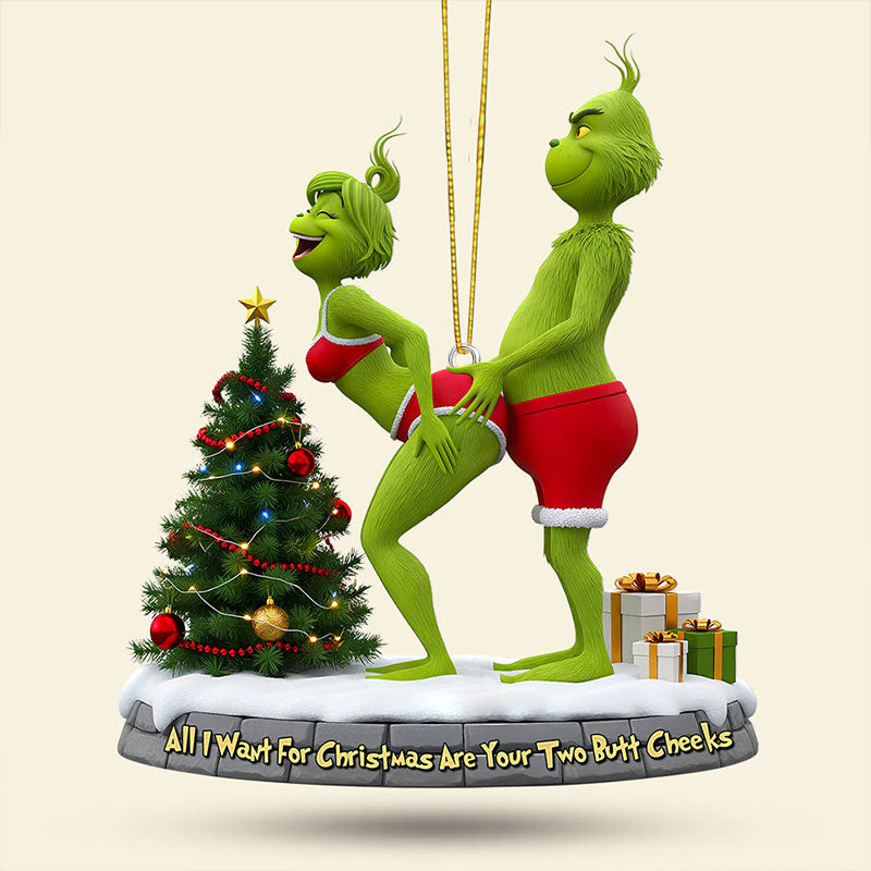 ๐ Playful Green Couple 3D Ornament โ Christmas Gift ๐
