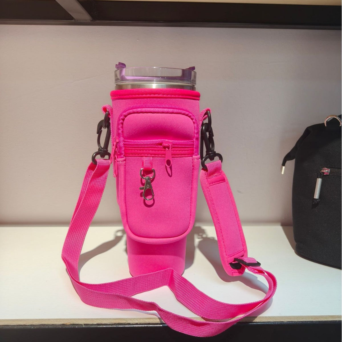 Adjustable Shoulder Bag With Thermos Mug Holder for 40oz
