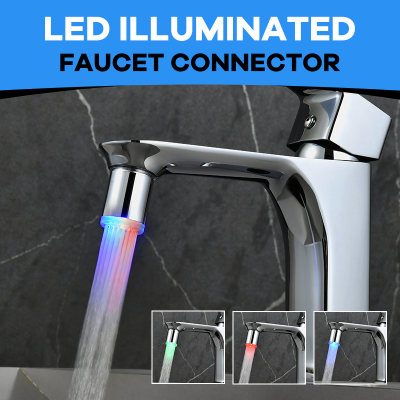 LED Blandare/Uttag: Utan batterier ✨ Temperatursensor & färgbyte – Komfort för bad & kök