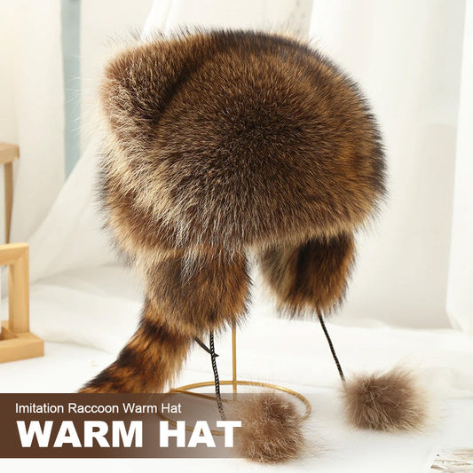 💥 50 % Black Friday! Lyxig faux-pälsmössa (tvättsvans) 🦌 | Vinter & outdoor ❄️