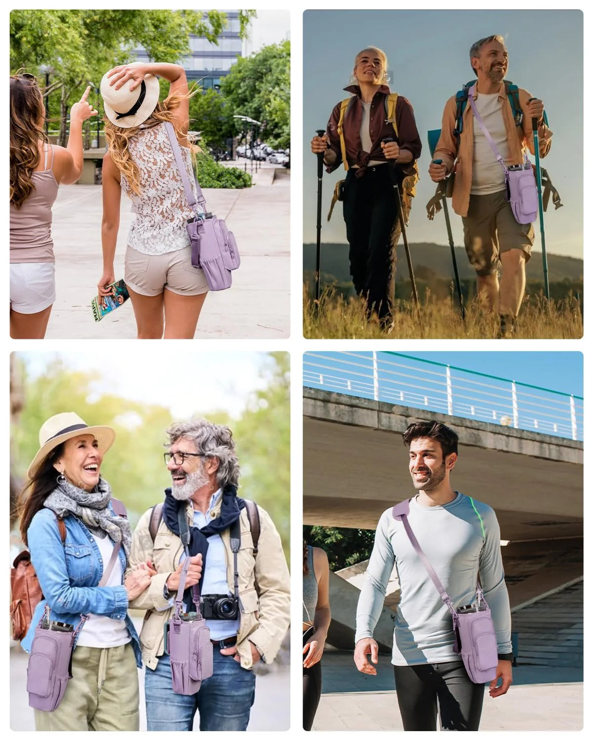Adjustable Shoulder Bag With Thermos Mug Holder for 40oz
