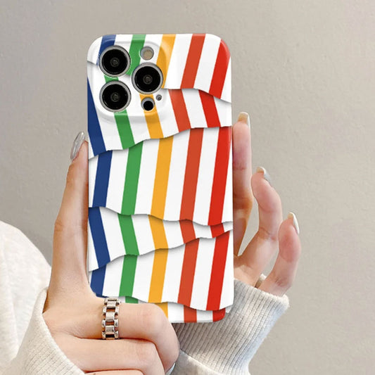 🌈Color Contrast Stripe Film Phone Case📱