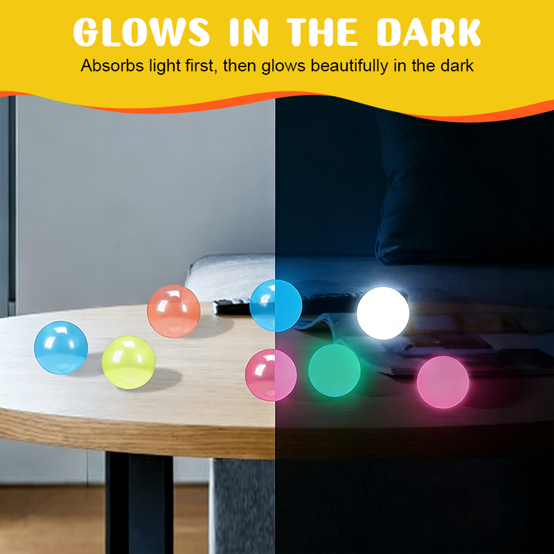 🌟 Glow i mörkret Klisterande Målle Boll