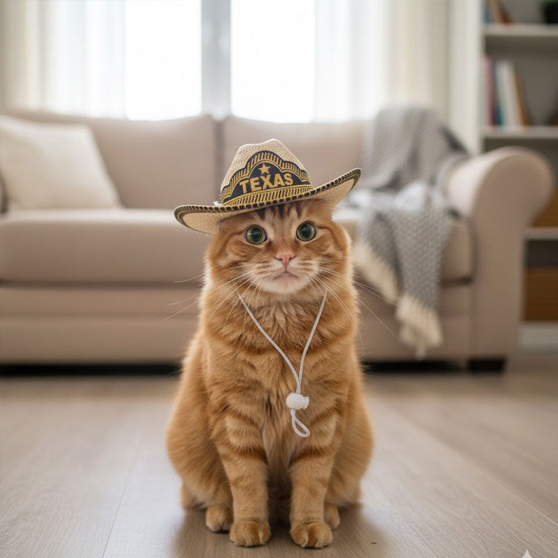 🤠Mini-cowboyhatt för husdjur🐱