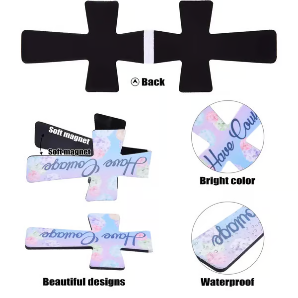 📖 16-pack Magnetiska Korsbokmärken ✝️ | Bibelvers & Blommor | Perfekt Gåva