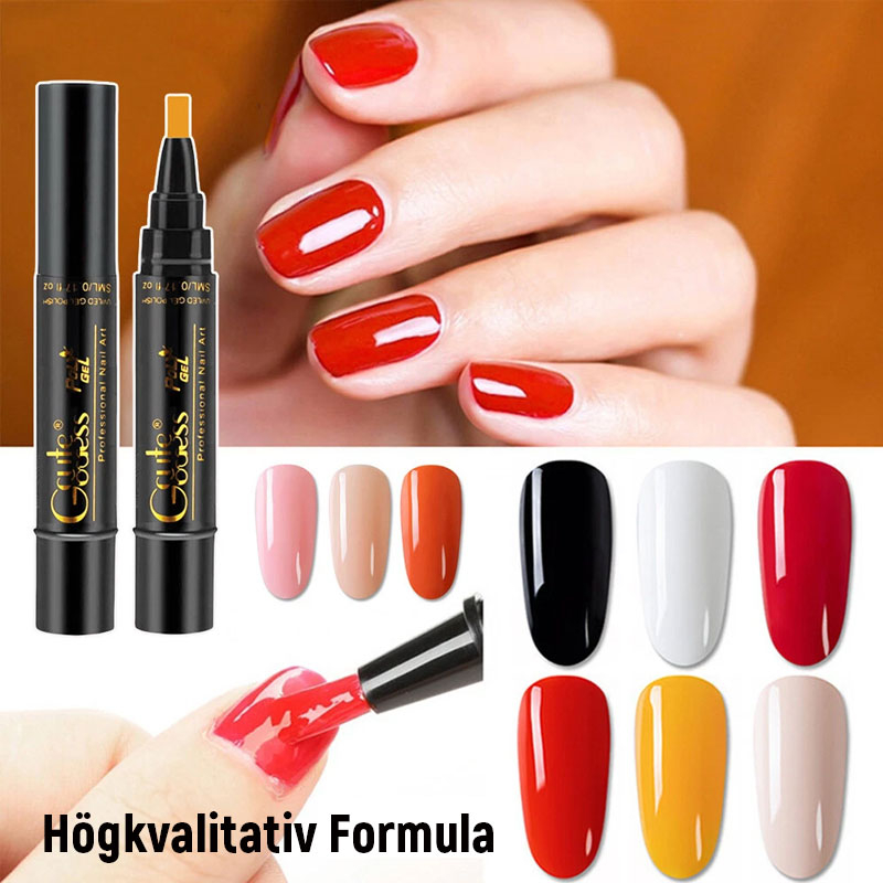 💅✨ 3-i-1 Gellack Penna | Bas, Färg & Topplack i Ett Steg! | Snabb Manikyr