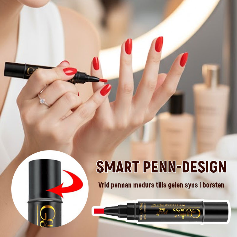 💅✨ 3-i-1 Gellack Penna | Bas, Färg & Topplack i Ett Steg! | Snabb Manikyr