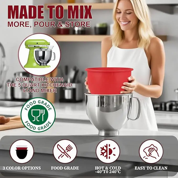 MixSave – Silikoninsats med lock för 5 QT mixerbunke