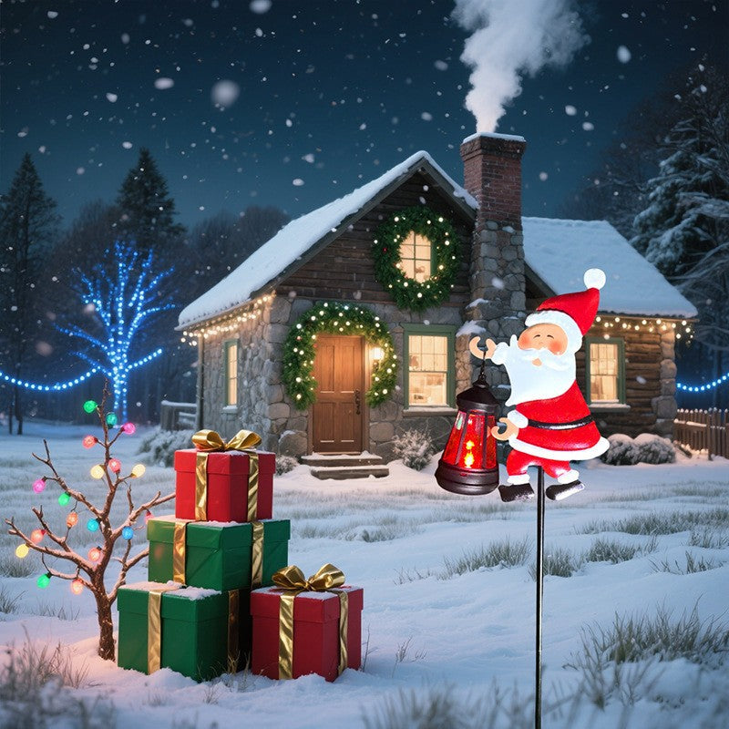 ⏰Solcellslampa för trädgården i form av jultomten🎅🎄