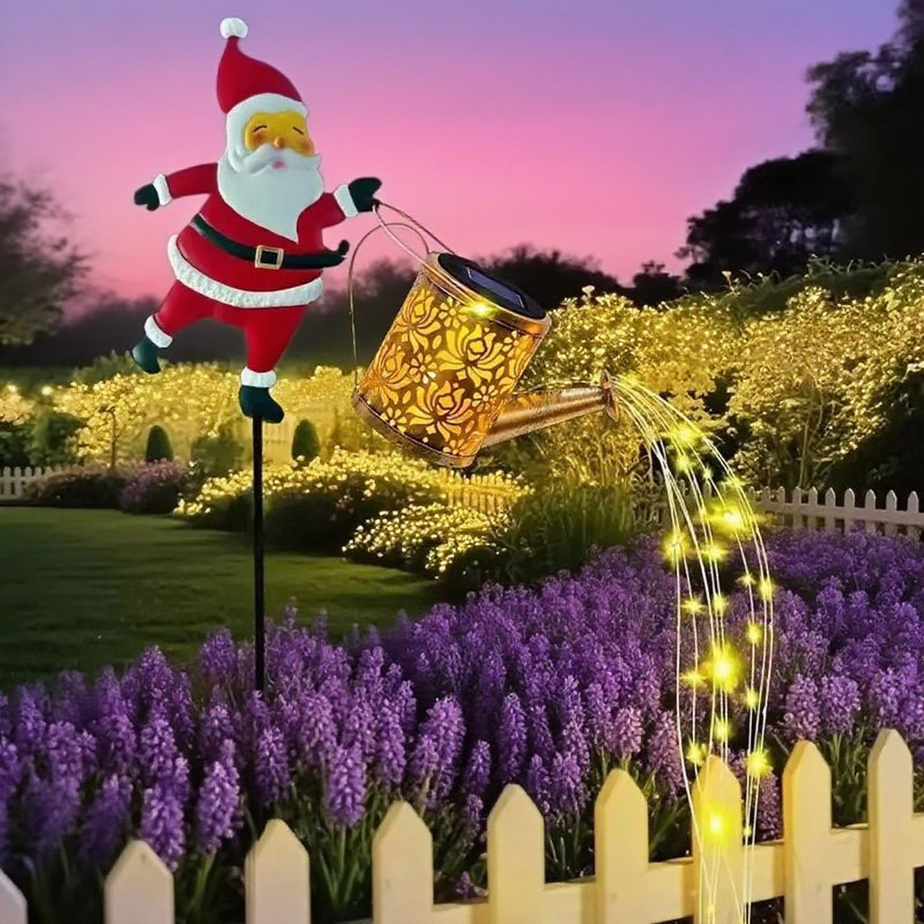 ⏰Solcellslampa för trädgården i form av jultomten🎅🎄