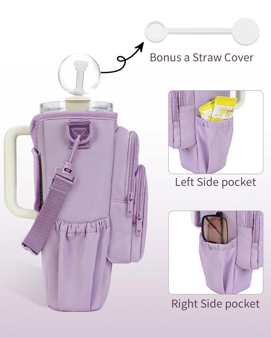 Adjustable Shoulder Bag With Thermos Mug Holder for 40oz