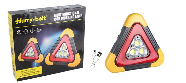 3-IN-1 solar emergency triangle warning light