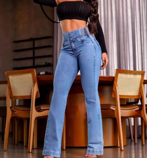 💕Vårnyhet👖Stretchojeans med hög midja