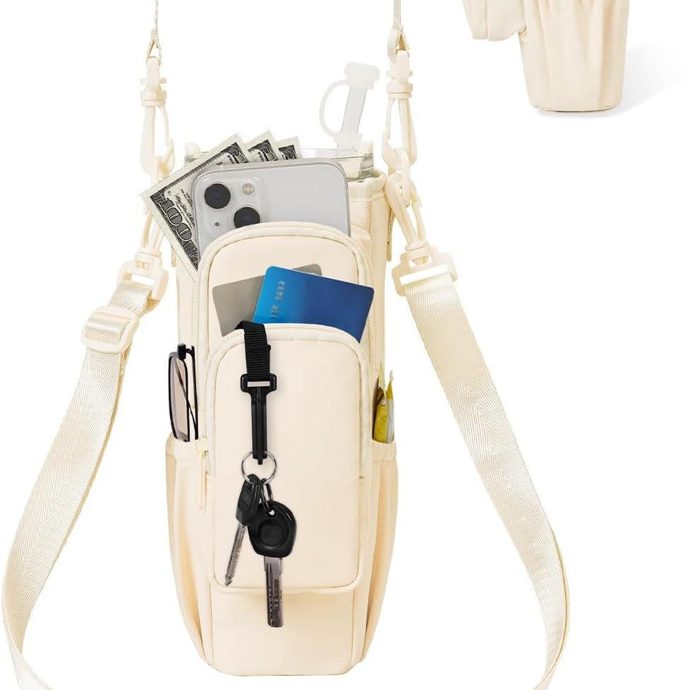 Adjustable Shoulder Bag With Thermos Mug Holder for 40oz