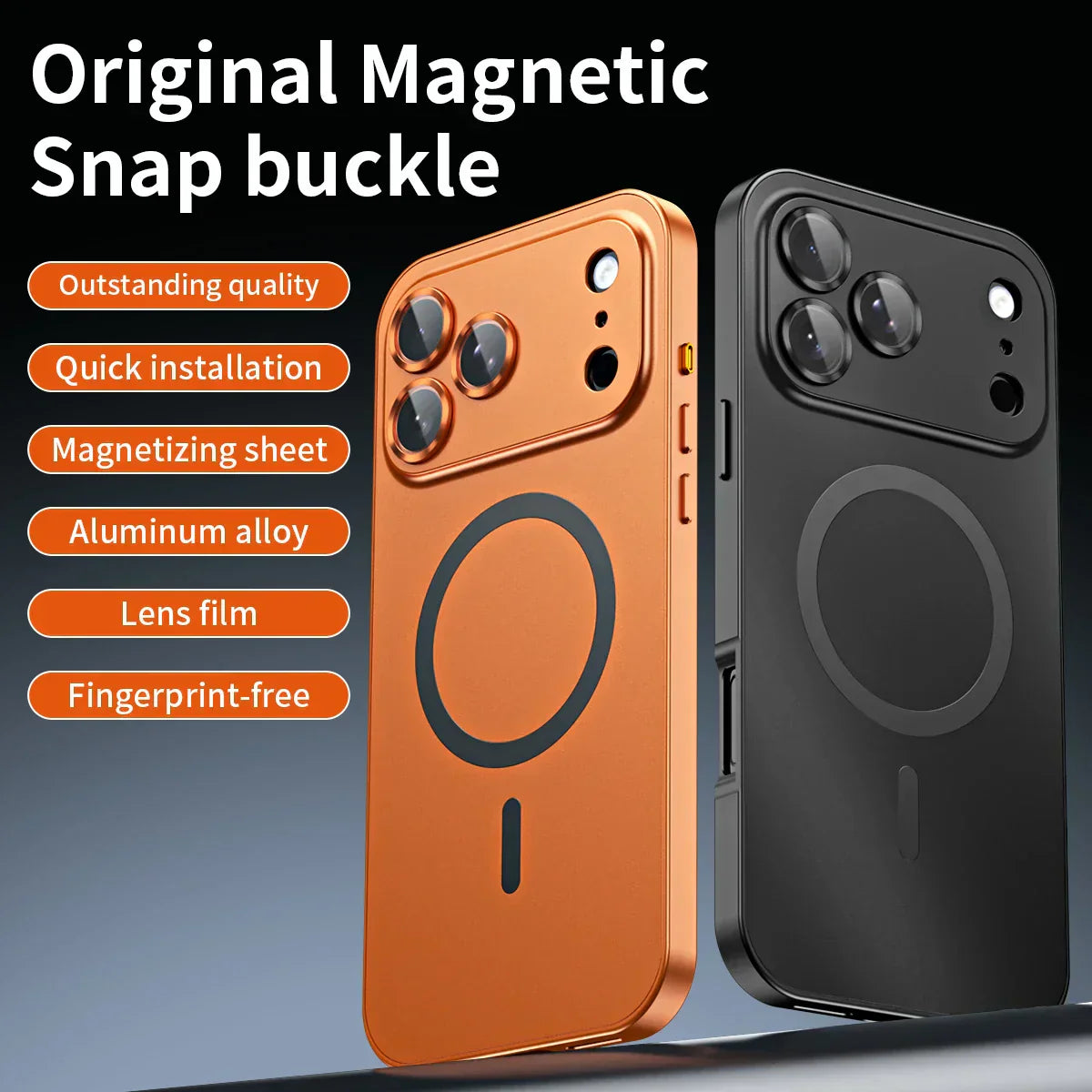 ✨iPhone  17-12🔥Magnetiskt skal i aluminiumram för iPhone