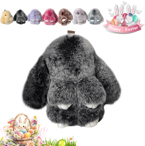 🐰Söt påskhare plyschnyckelring – Presentförpackad i låda,🎁En underbar påsköverraskning