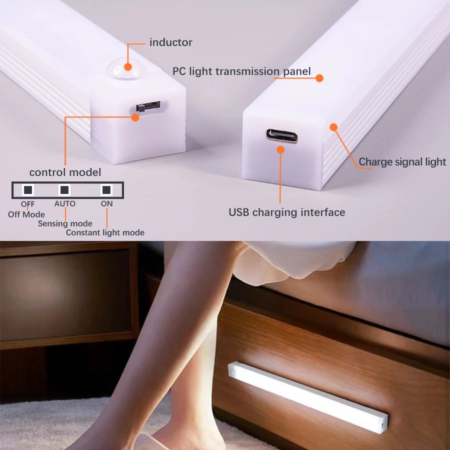 Cordless and impact-free! Magnetic induction LED light, attach where you need i