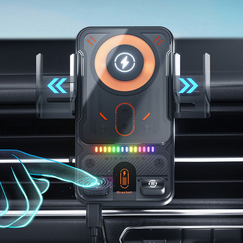🔥HET REA 50 % RABATT🎁⚡Över 50 000 sålda! 📱Smart 2-i-1 roterande bilhållare & trådlös laddare⚡